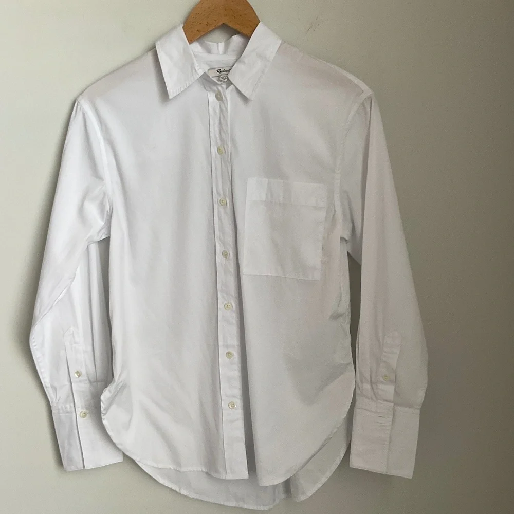 NWT Madewell White Relaxed Button-Up Shirt SZ Various - Picture 8 of 16